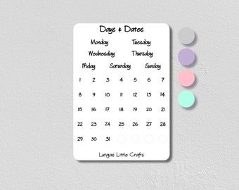 Minimal Calendar Sticker English | Days & Dates | Bullet Journal Sticker| Icon Planner Stickers | Scrapbook | Kawaii Sticker | Diary