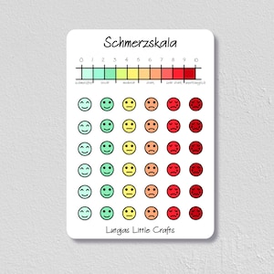 Pain scale calendar stickers | Bullet journal stickers | Icon planner stickers | Scrapbook stickers | Kawaii stickers | Diary