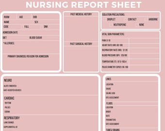 Nurse Report Sheet