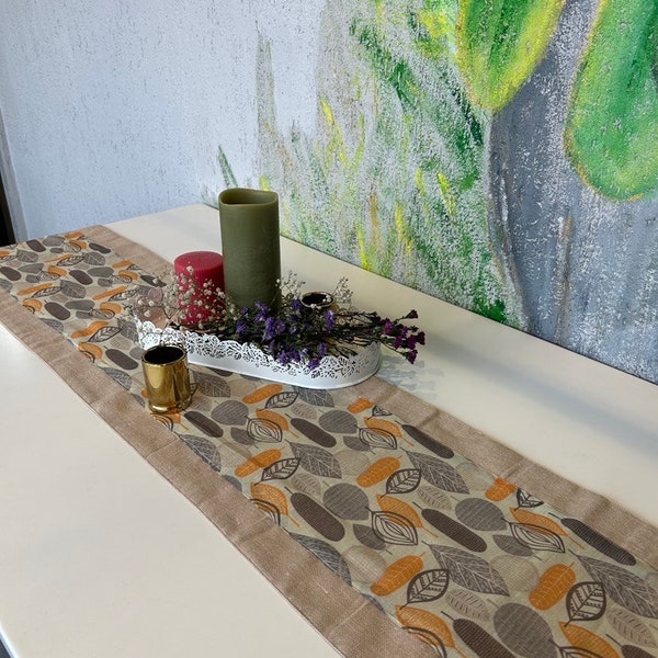 Table Runner, 76” Table Runner, 60” Table Runner, Natural Brown Table Runner, Printed Table Runner, Pure Cotton Table Runner