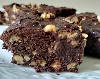 Brownies de nueces (opciones cetogénicas, veganas y paleo)