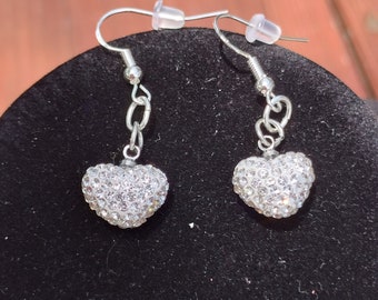 Heart Shaped Sparkle Earrings