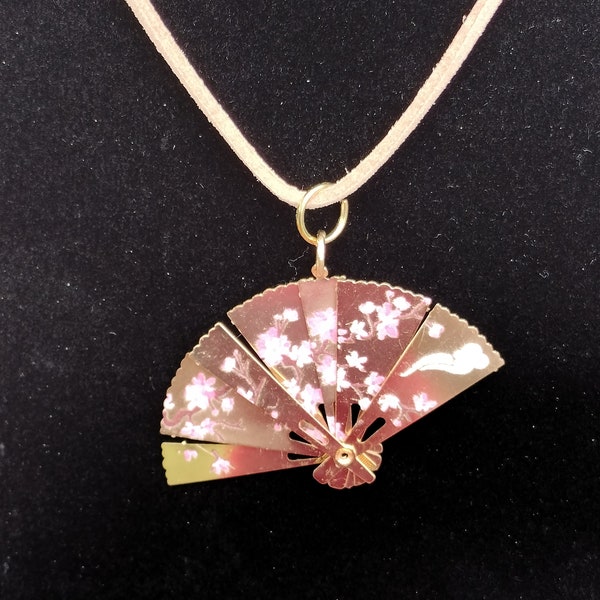 Folding Fan Necklace Etsy