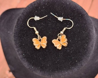 Orange Butterfly Earrings