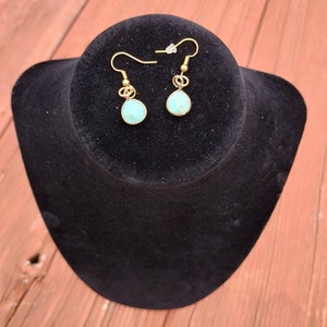 Faceted Teardrop Turquoise Quartz Charm Earrings