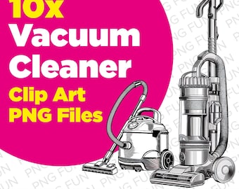 Vacuum Cleaner PNG | 10 x High Res Digital Download Files | Children Hoover Clip Art | Henry and Dyson styles | Vintage Vacuum Clipart