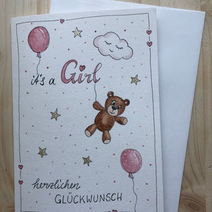 Glückwunschkarte zur Geburt Mädchen