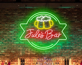 Custom Personalized Home Bar Neon Sign, Bar Beer Neon Sign, Patio Signs, Neon Sign Personalized Gift, Dad's Bar Sign, Father's Day Gift Neon