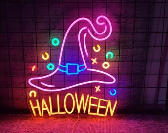Halloween Pumpkin Neon Sign, Pumpkin Decorations, Halloween Neon Sign, Holiday Decorations, Custom Neon Sign, Home Room Wall Decor