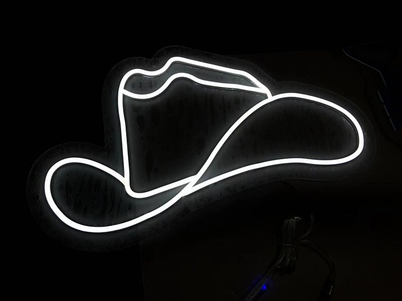 Cowboy Hat Neon Sign Straw Hat Neon Sign Home Decor Etsy