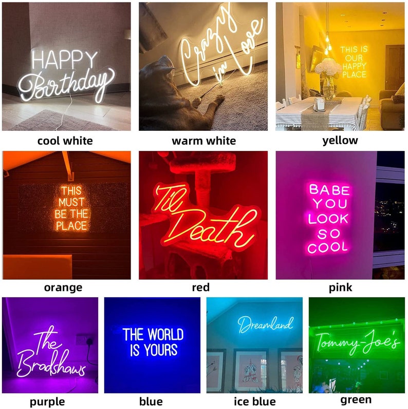 Create Your Own LED Neon Sign Word Sentence Logo Custom Etsy