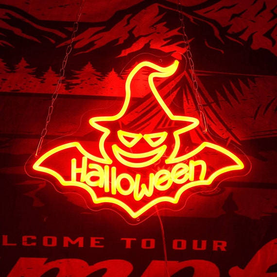 Neon Sign Halloween Neon Sign Bat Neon Sign Halloween Etsy
