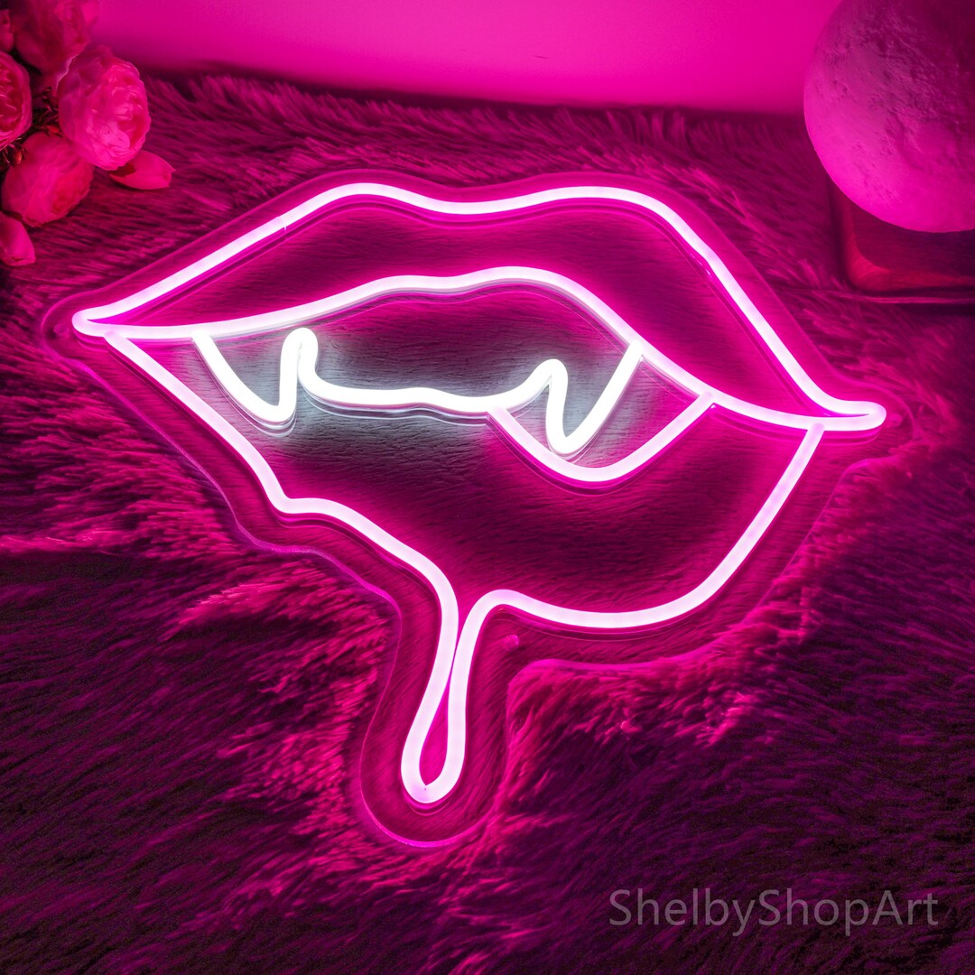 Vampire Lips Neon Sign Custom Flex Neon Led for Home Animal - Etsy