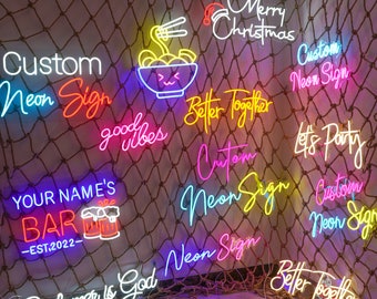 Create your Own LED Neon Sign: Word, Sentence, Logo - Custom Neon Sign, Neon sign, Neon Sign Bedroom, Wedding Neon Sign, Neon Lights