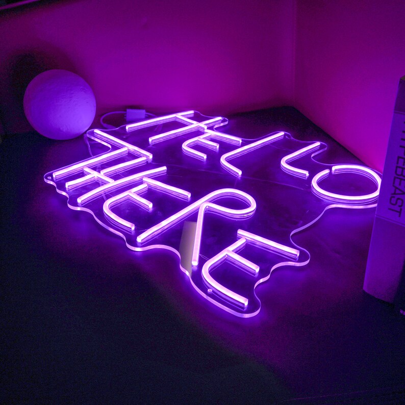 Hello There Hell Here Neon Sign Halloween Decor Lights - Etsy