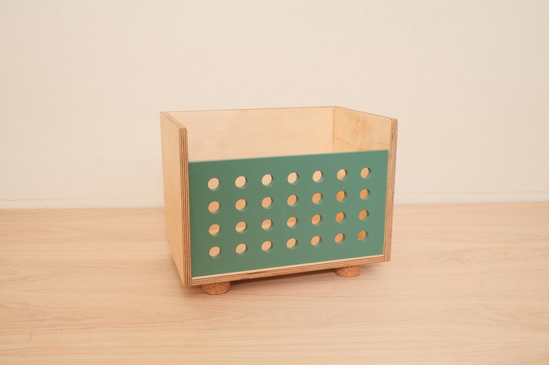 Vinyl record storage crate Green