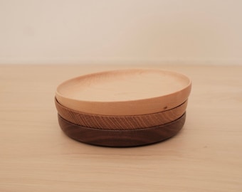 Hand turned wood plates