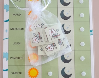 Tableau de motivation / apprentissage au brossage des dents - Personnalisable
