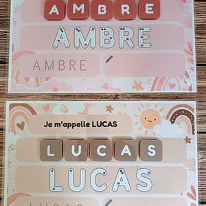 Support apprentissage prénom