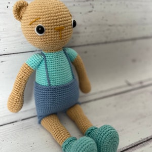 Gehaakte Amigurumi Beer, handgemaakte gehaakte beer, Amigurumi beer, gehaakte Amigurumi, handgemaakte opgezette dieren