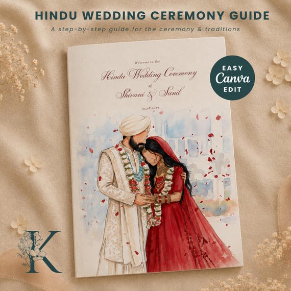 Hindu Wedding Ceremony Guide | Illustrated Order of Service (Digital Download)