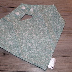 Floral Dog Bandana | Flowers on Aqua Dog Bandana | Spring Dog Bandana | Snap Dog Bandana | Dog Accessories