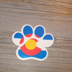 Colorado Sticker | Colorado Paw Print Sticker | Dog Sticker | Paw Print Sticker | Vinyl Sticker | Water Bottle | Waterproof Sticker