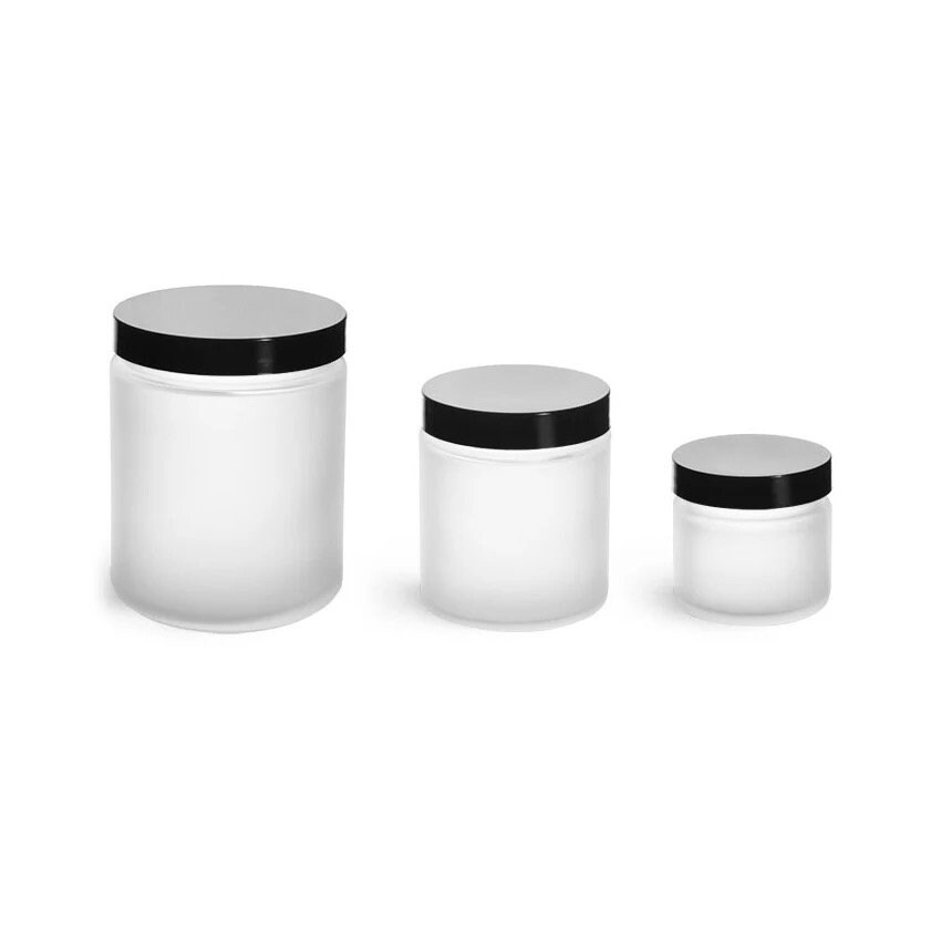 3 Oz Frosted Glass Container Etsy