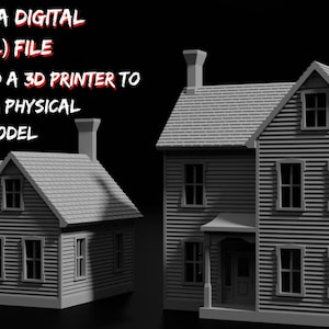 N Scale House 'The Courtland' STL Files: 3D Printing Model Train Diorama (Digital File)