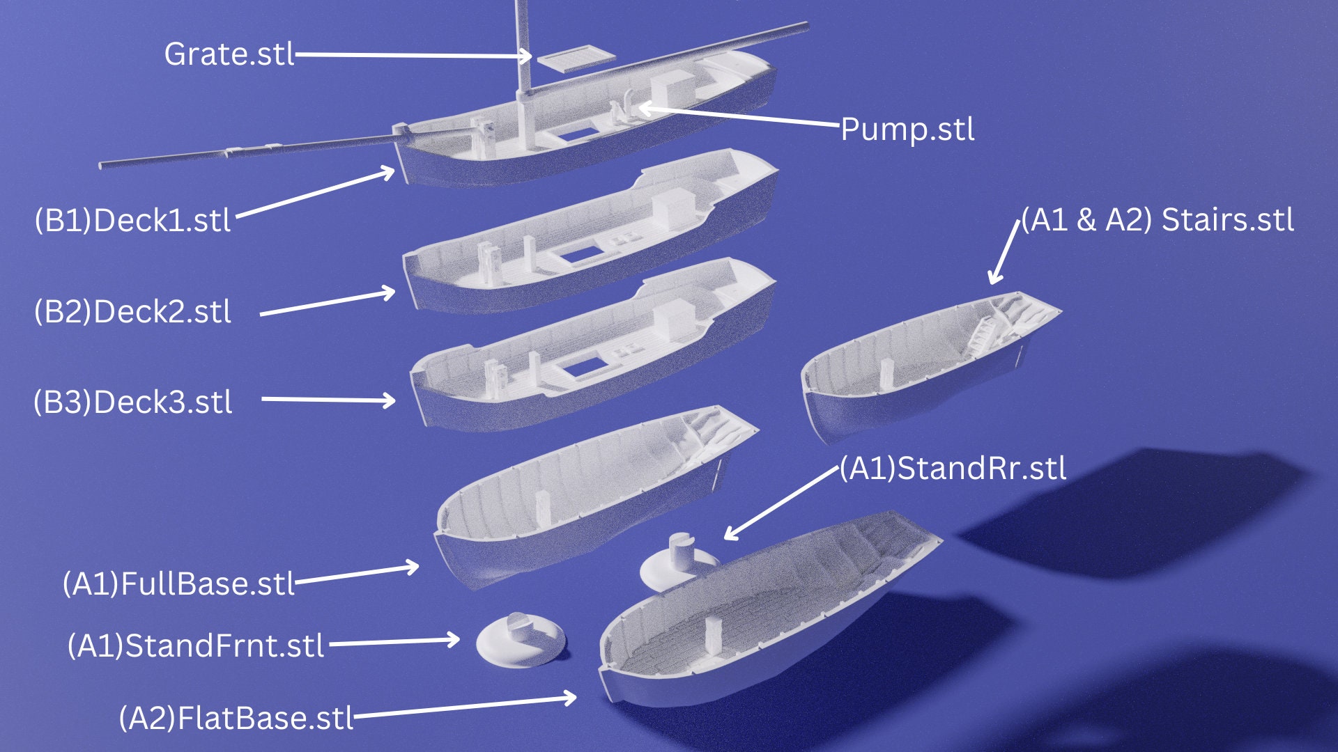 The Alabaster Sailing Ship STL Files for 3D Printing Etsy