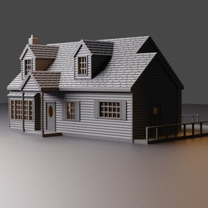 N Scale House &#39;The Centerpoint&#39; - STL Files for 3D Printing - Model Train or Diorama
