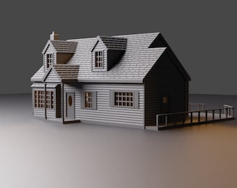 N Scale House &#39;The Centerpoint&#39; - STL Files for 3D Printing - Model Train or Diorama