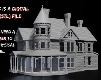 Archivos STL de la casa "The Bridgeport" en escala N: Diorama de tren a escala para impresión 3D (archivo digital)