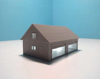 Garaje para 4 coches a escala N (impreso en 3D) - Modelo de tren o diorama