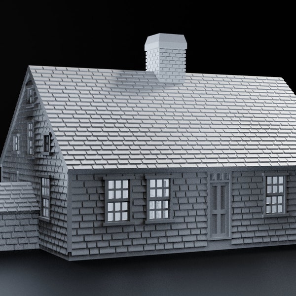 N Scale Historic Cape Cod 'Vincent House' - STL Files for 3D Printing - Model Train or Diorama