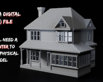 N Scale House 'Syracuse I' STL Files: 3D Printing Model Train Diorama (Digital File)