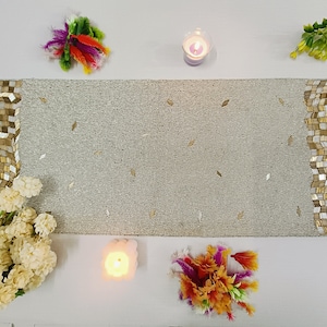 Handmade Beaded Runner Embroidered Beaded Table Runner Decor, Wedding Centerpiece, Dining Table Setting, Housewarming Gifts