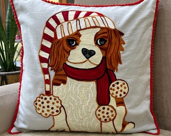 Doggy,puppy Cushion/pillow Cover,Embroidery colourful,Home decoration