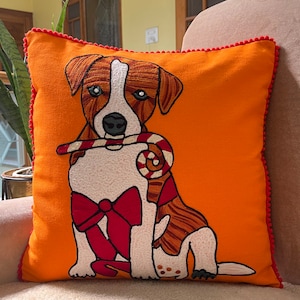 SET OF 2 Doggy,puppy Cushion/pillow Cover,Embroidery colourful,Home decoration