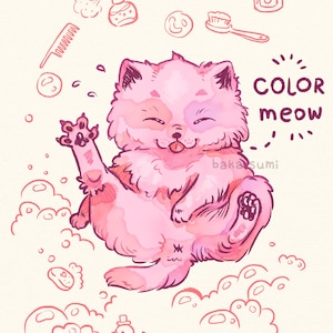 Coloring page, cat, digital download