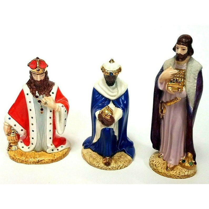 Vintage Holland Mold Nativity Set Scene Ceramic Handpainted 18 Pieces