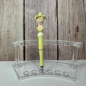 Cute Yellow, Mouse head, hand painting beads Pen, hand painting beads. Handmade Beadable Pens