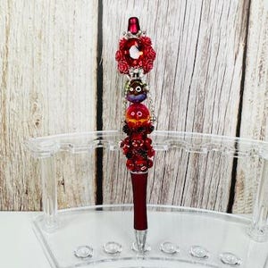 Gorgeous red roses Pen, Rhinestone Pen, Handmade Beadable Pens
