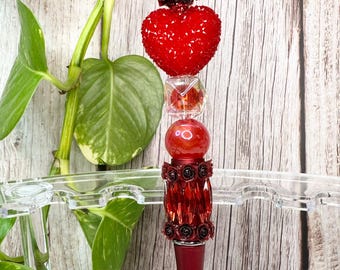 Zuckerherz Perlenstift: Handgemachter Crystal Rose Stift