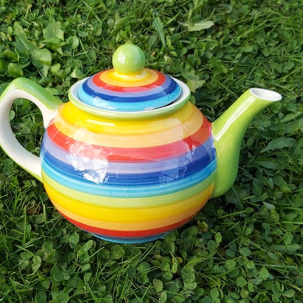 Rainbow Teapot Etsy