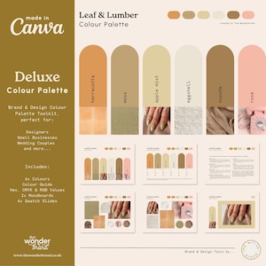 Deluxe Organic Tone Brand Palette. Editable Canva Colour Palette with Hex Codes. Small Business Branding Kit. Organic Colour Palette Kit