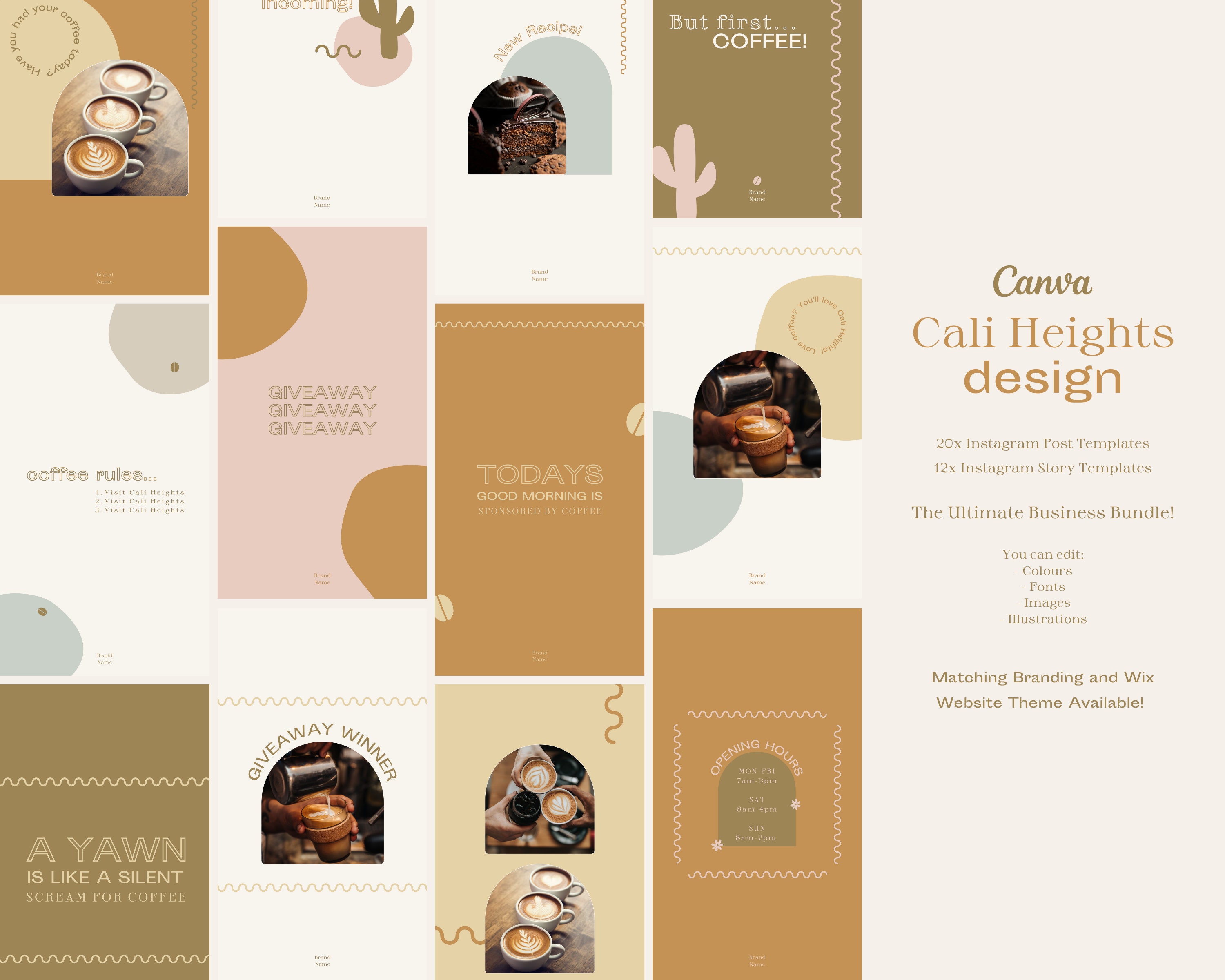 Boho Instagram Post & Story Templates for Canva (digital Download) - Etsy