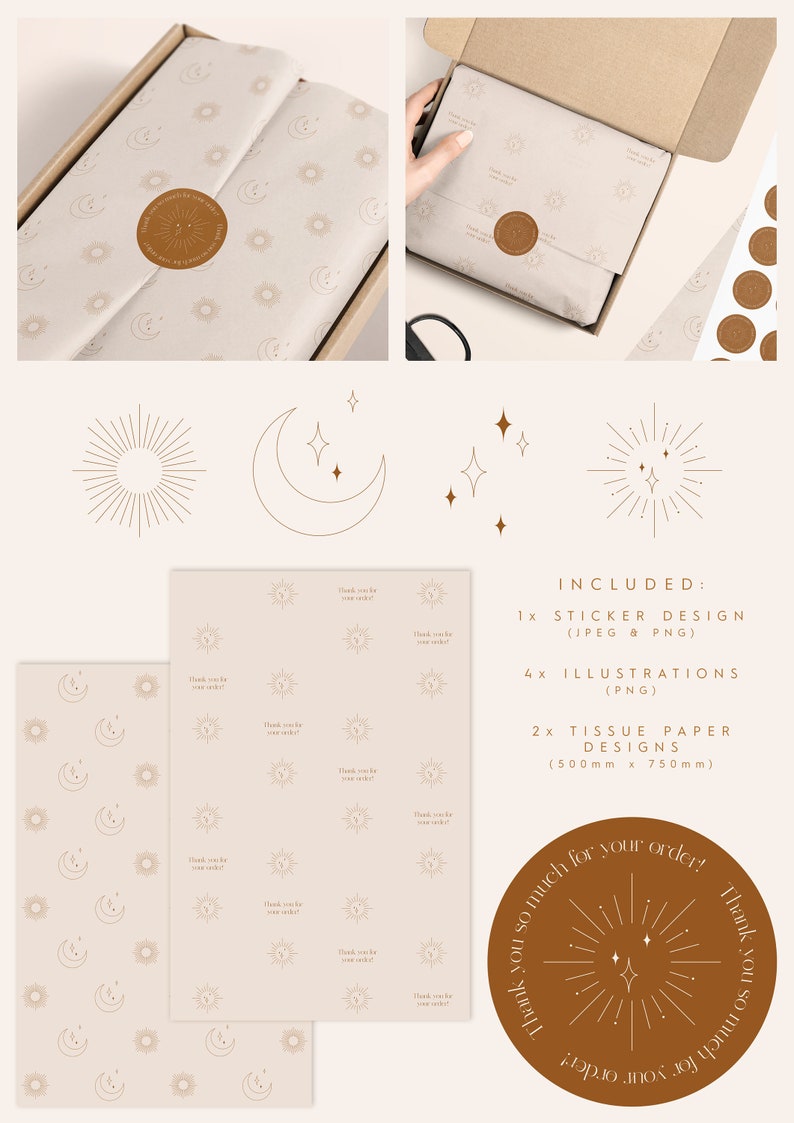 Tissue Paper Design, Branding Stationery, Wrapping Paper, Tissue Paper