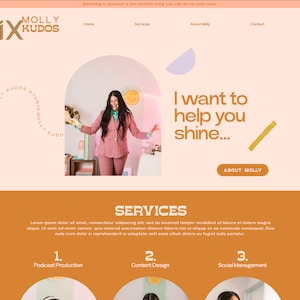 WIX Website Template - Influencer One Page Website Template - Website Template - Web Design Theme - Wix Website Design - Vibrant Website