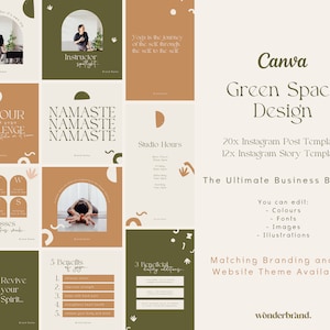 Boho Instagram Posts. Canva Instagram Post Templates. Modern Boho Yoga Social Media Templates for Canva. Instagram Post & Story Templates.